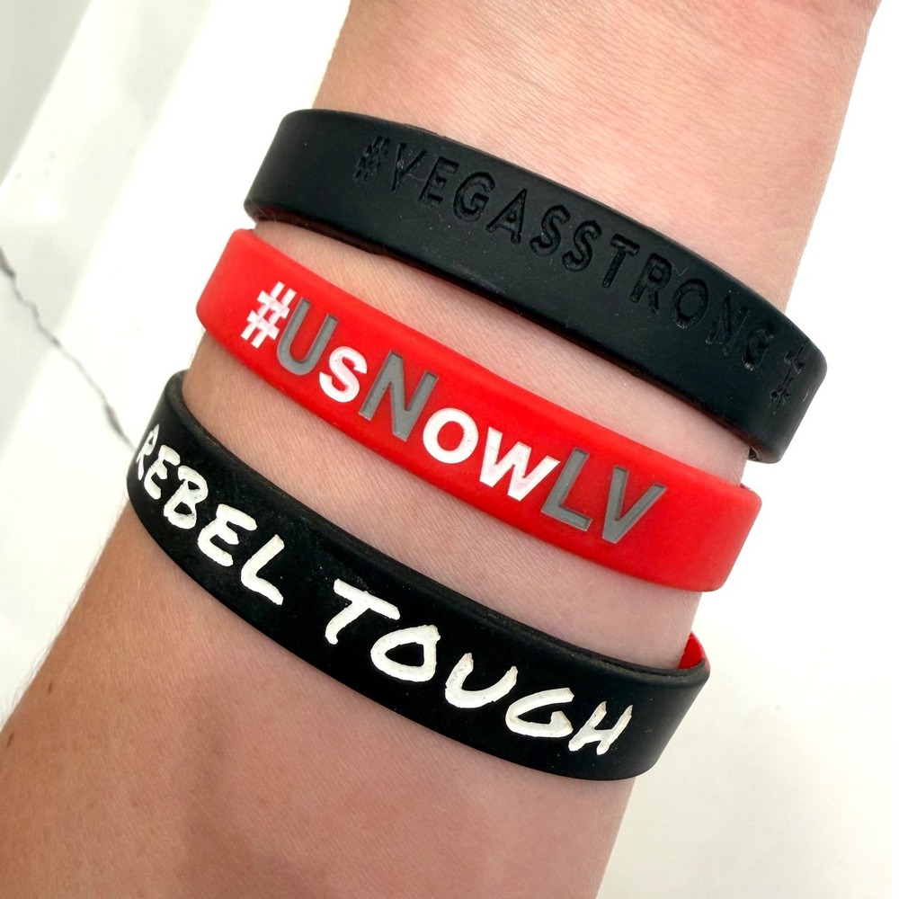 FREE w/ PURCHASE - Vegas Strong UNLV Rebels Silicone Wristband Bracelet Lot 3